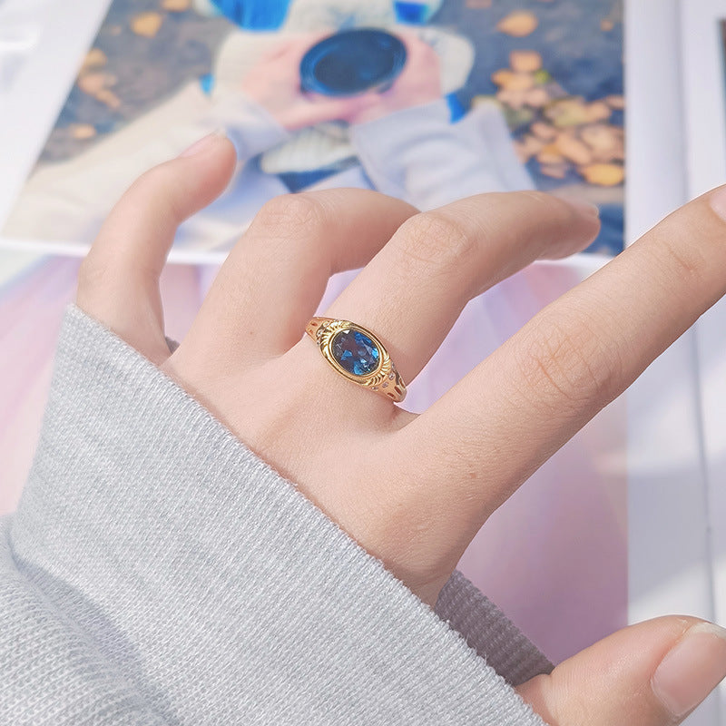 London Blue Topaz Sterling Silver Ring - S925 Natural Gemstone Jewelry for Women