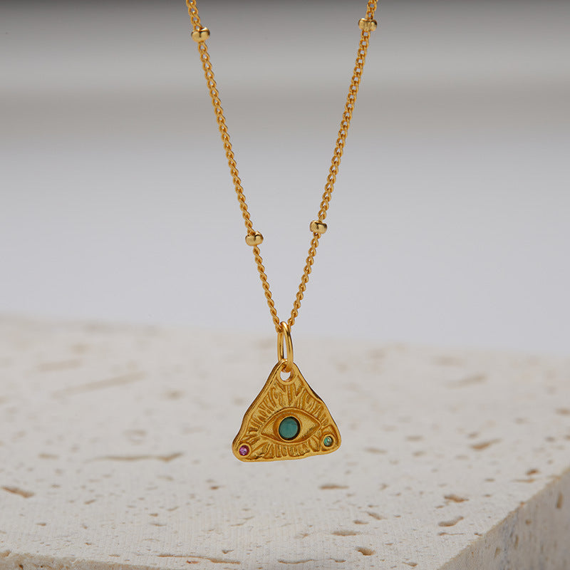 Evil Eye Pendant Necklace for Women Sterling Silver 925 with Natural Turquoise