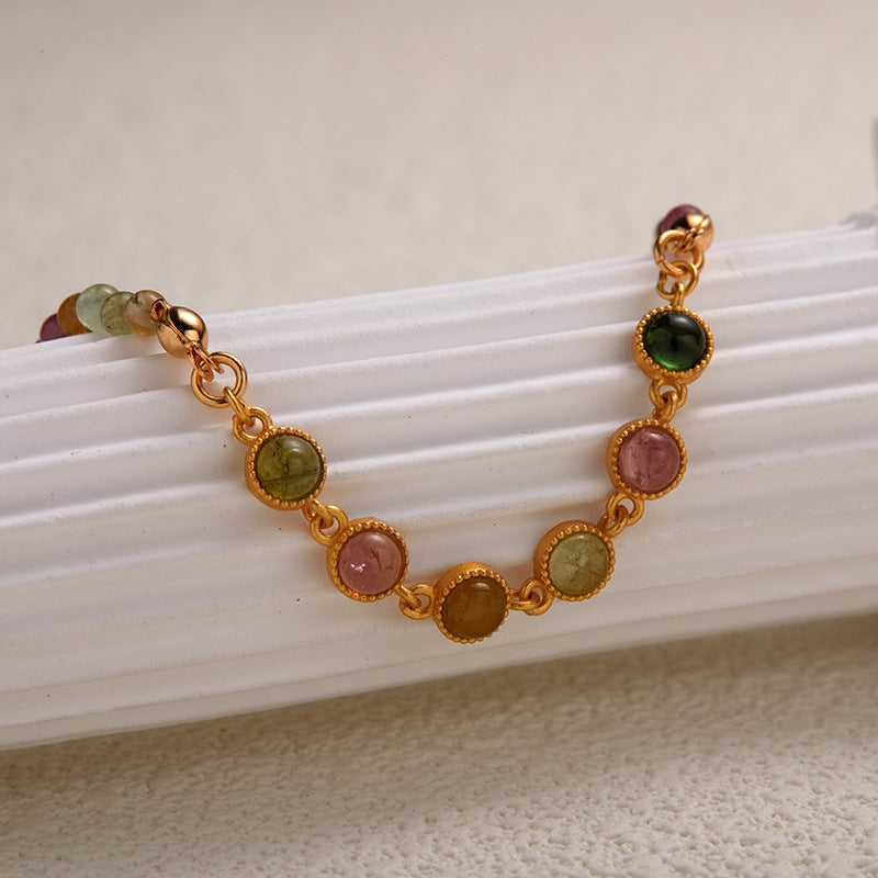 S925 Sterling Silver Bracelet with Luxurious Genuine Natural Gemstone