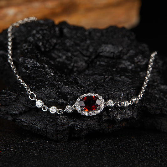 Natural Topaz Amethyst Citrine Garnet Peridot Sterling Silver Bracelet Best Gift for Ladies