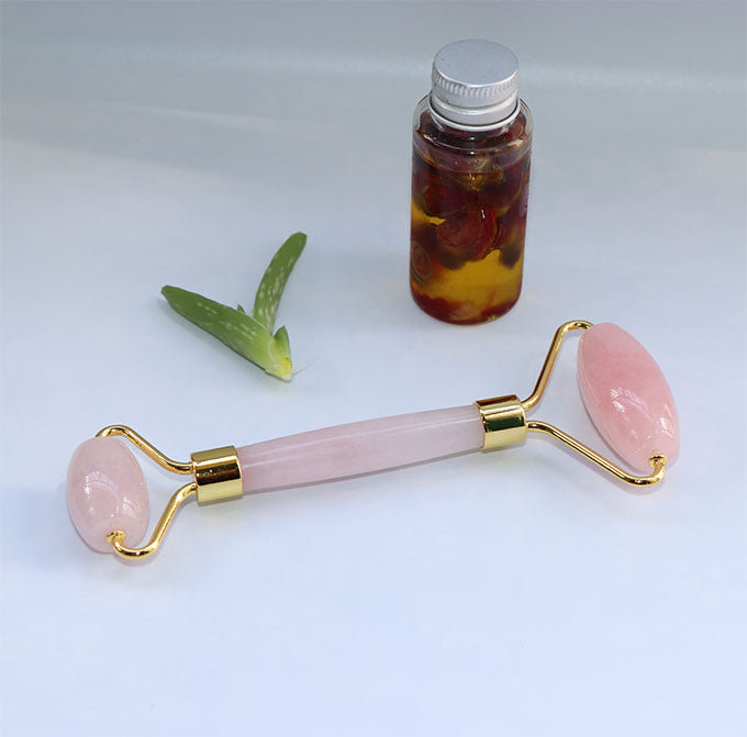 Rose Quartz Roller - Facial Massage Tool for Glowing Skin