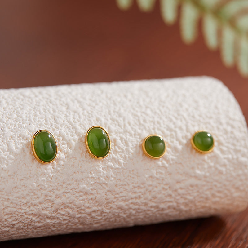 Natural Gemstone Silver Earrings | Jade, Onyx, Lapis Lazuli, Carnelian, Pink Opal