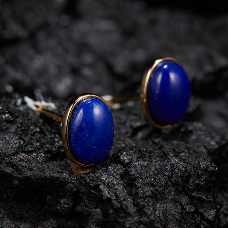 Natural Gemstone Silver Earrings | Jade, Onyx, Lapis Lazuli, Carnelian, Pink Opal