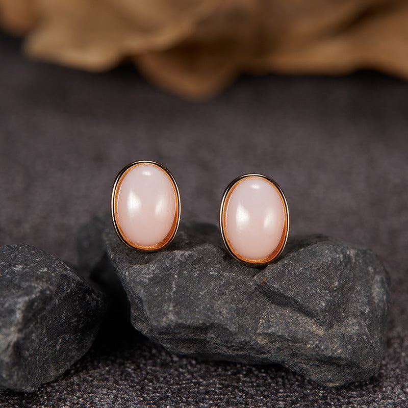 Natural Gemstone Silver Earrings | Jade, Onyx, Lapis Lazuli, Carnelian, Pink Opal