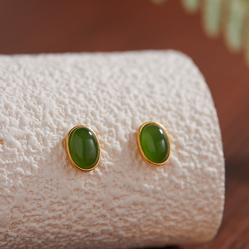 Natural Gemstone Silver Earrings | Jade, Onyx, Lapis Lazuli, Carnelian, Pink Opal