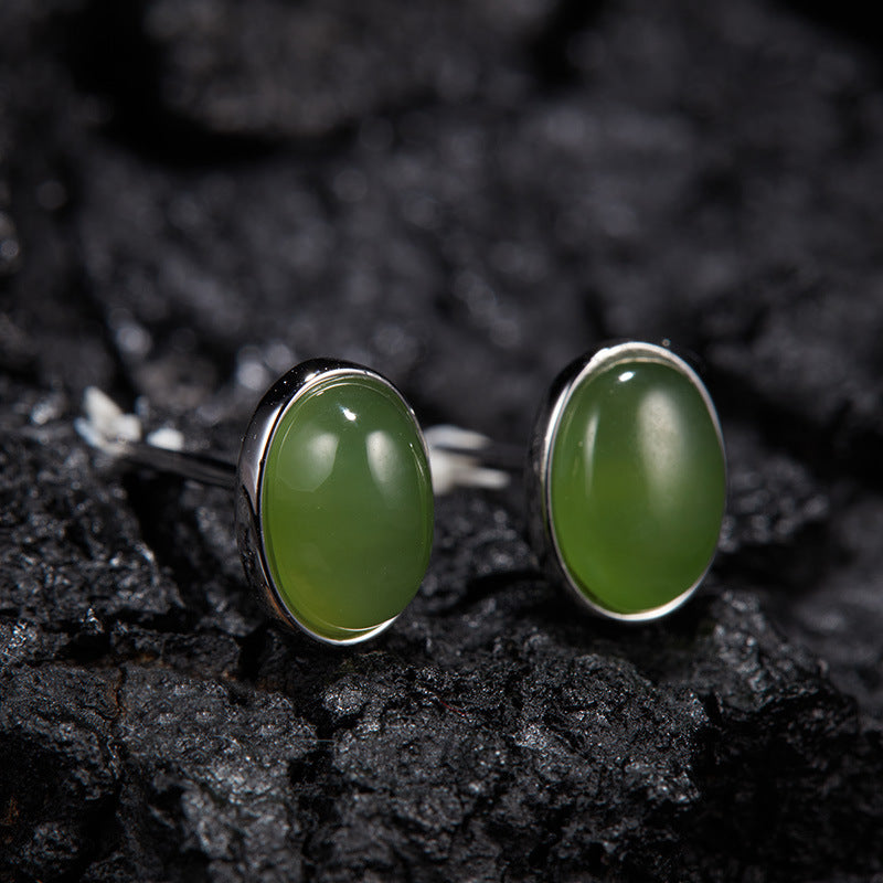 Natural Gemstone Silver Earrings | Jade, Onyx, Lapis Lazuli, Carnelian, Pink Opal