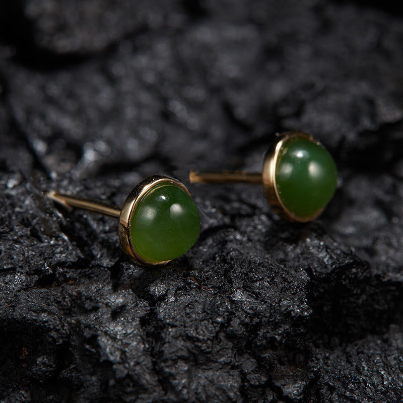 Natural Gemstone Silver Earrings | Jade, Onyx, Lapis Lazuli, Carnelian, Pink Opal