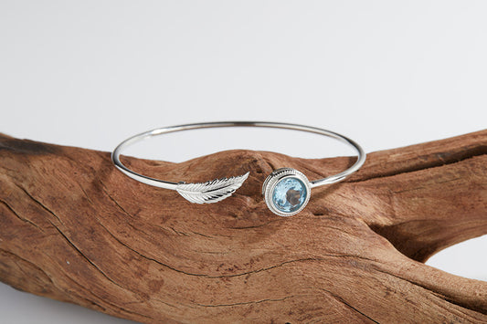 Unique Sterling Silver Bangle Topaz Amethyst Jewels Best Christmas Gift for Her