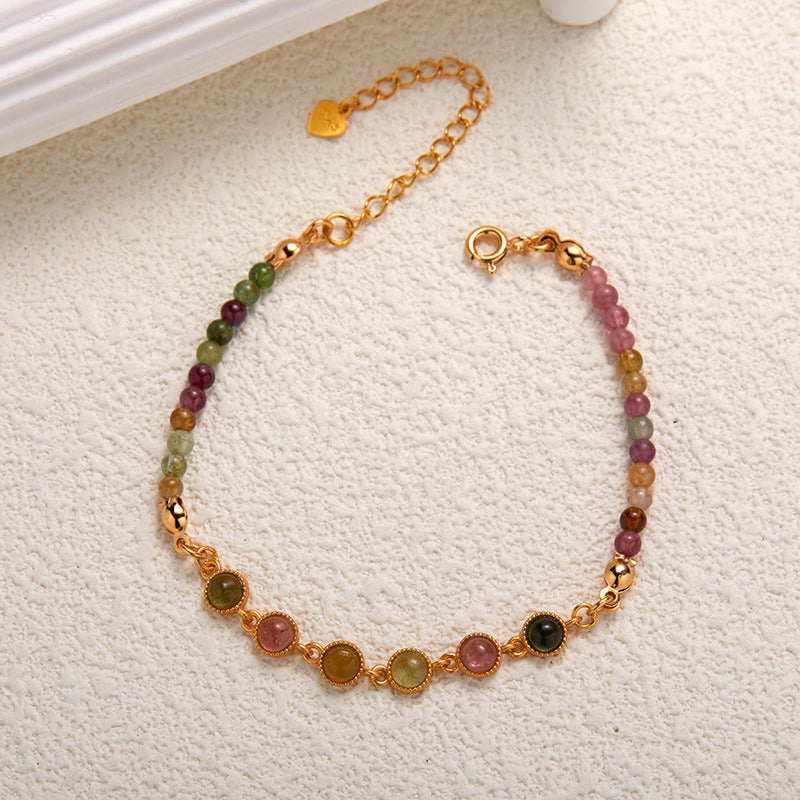 S925 Sterling Silver Bracelet with Luxurious Genuine Natural Gemstone