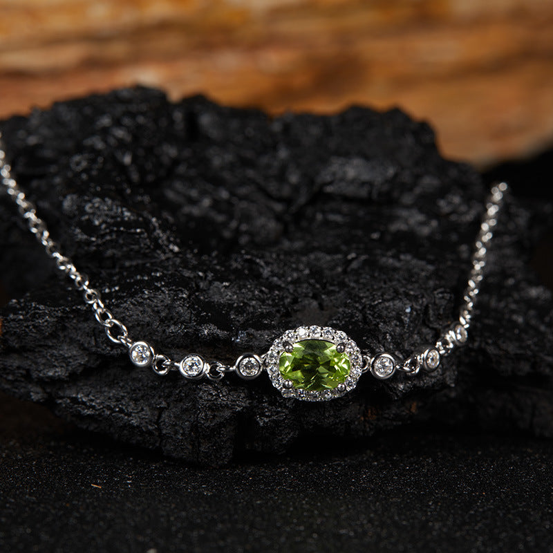 Natural Topaz Amethyst Citrine Garnet Peridot Sterling Silver Bracelet Best Gift for Ladies