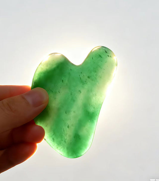 Aventurine Heart Gua Sha - Natural Crystal Facial Massager for Glowing Skin