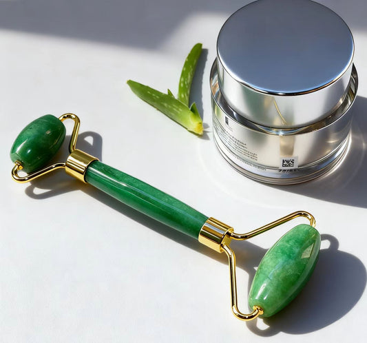 Green Aventurine Roller for Glowing Skin - Facial Massager to Depuff & Define