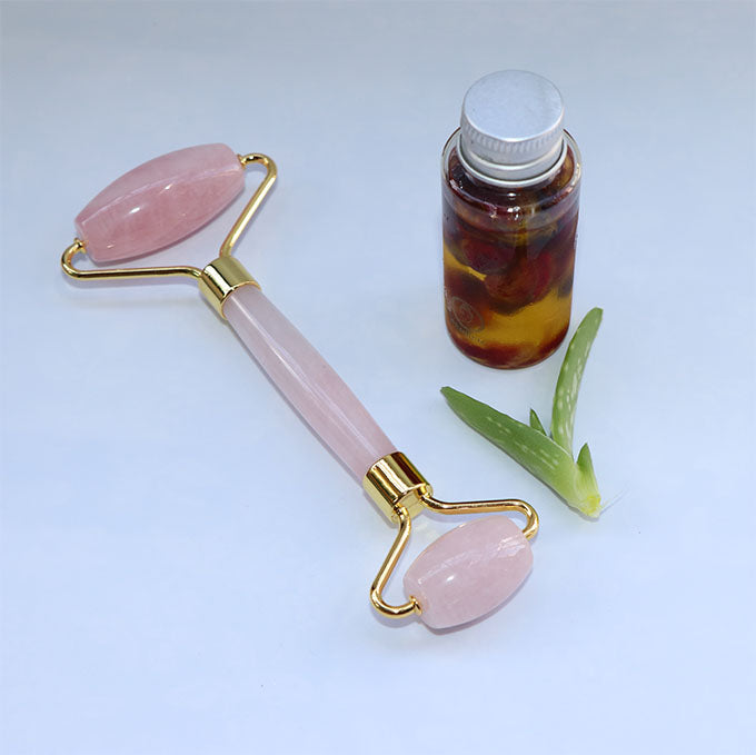 Rose Quartz Roller - Facial Massage Tool for Glowing Skin